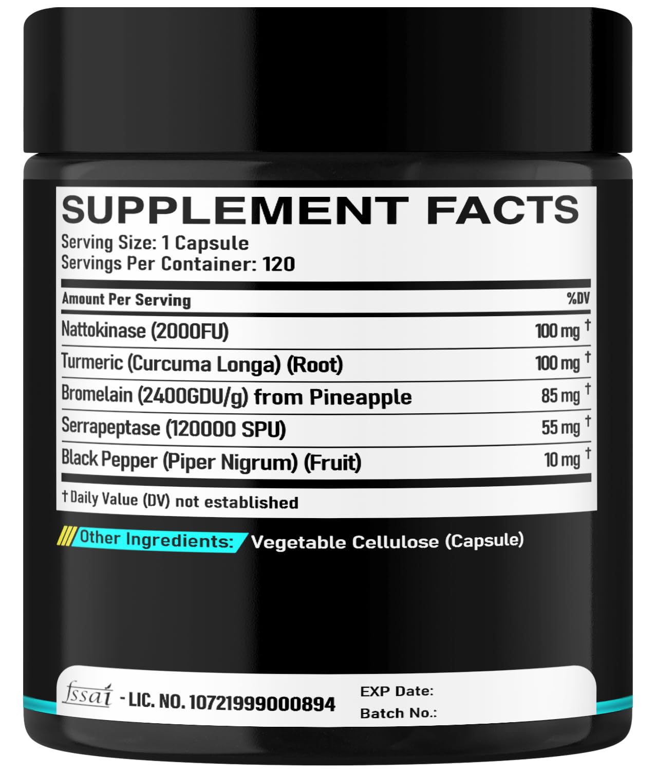 DEDICAD 4-in-1 Nattokinase 2000 Fu, Turmeric, Bromelain, Serrapeptase - Spike Protein Detox - Body Balance, Circulation Health & Immune System - 120 Capsules 4-Month Supply DEDICAD Au supplements