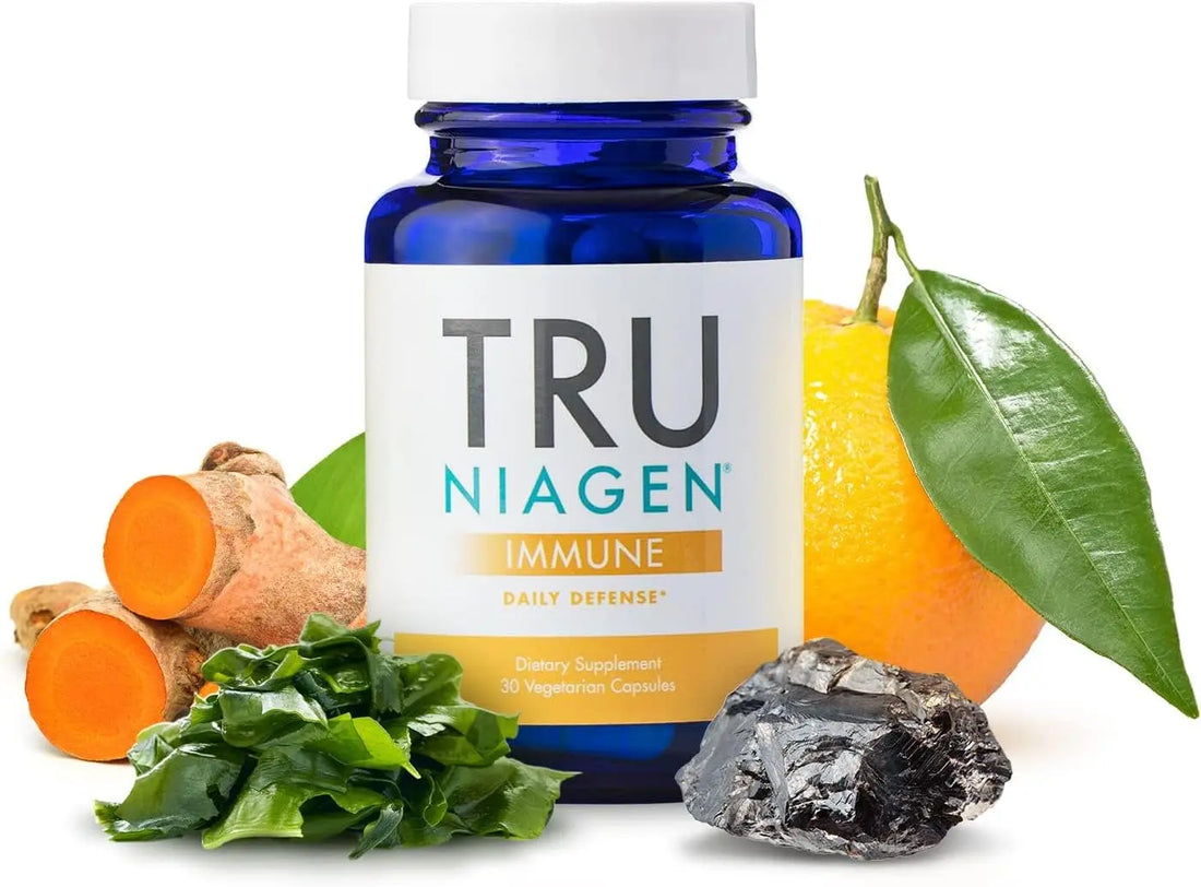 TRU NIAGEN Immune Support Supplement - Daily Defense - Vitamin C from Fermentation, Vegan Vitamin D3 2000 IU, Zinc, Plus Theracurmin (Curcumin) + Multi Award-Winning NAD Boosting Niagen 150mg 30ct TRU NIAGEN Au supplements