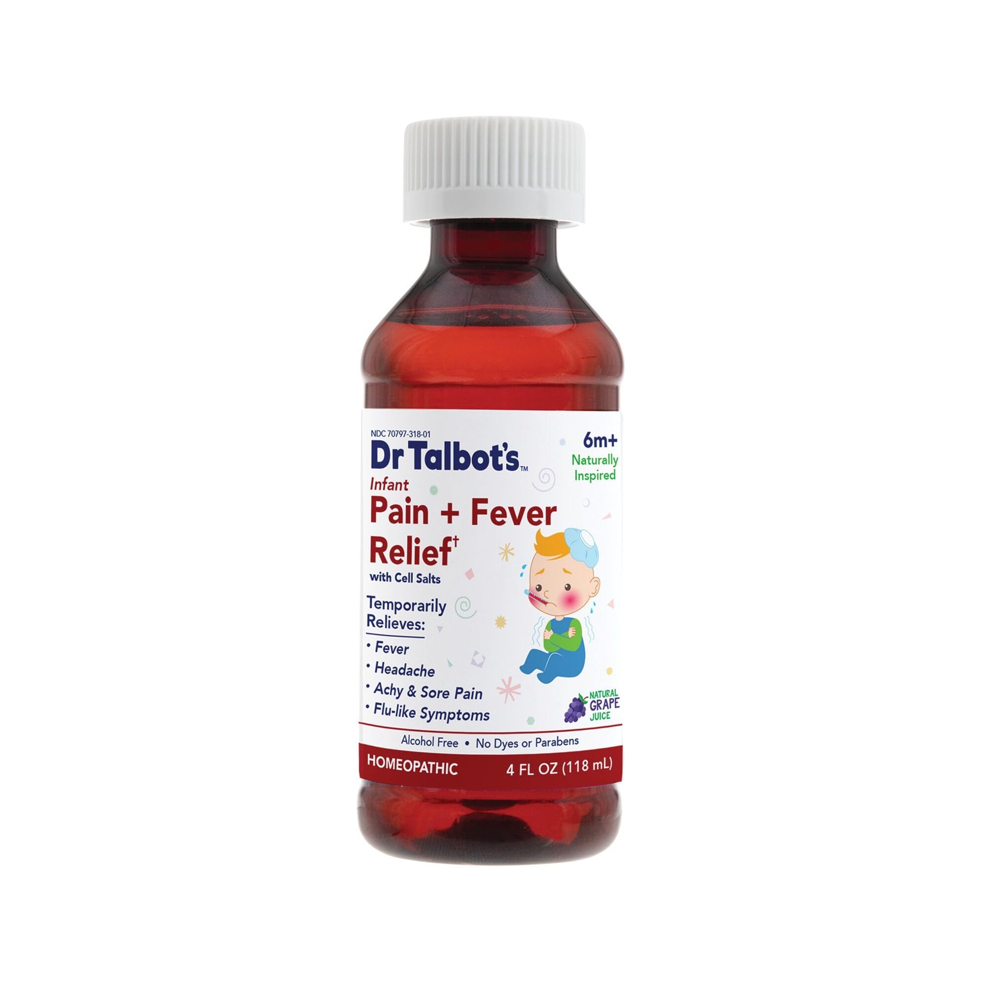 Dr. Talbot's Infant Pain and Fever Relief Liquid Medicine - 4 fl oz - 6+ Months - Grape Juice Flavor - No Alcohol, Dyes, or Parabens - Baby Essentials Dr. Talbot's Au supplements