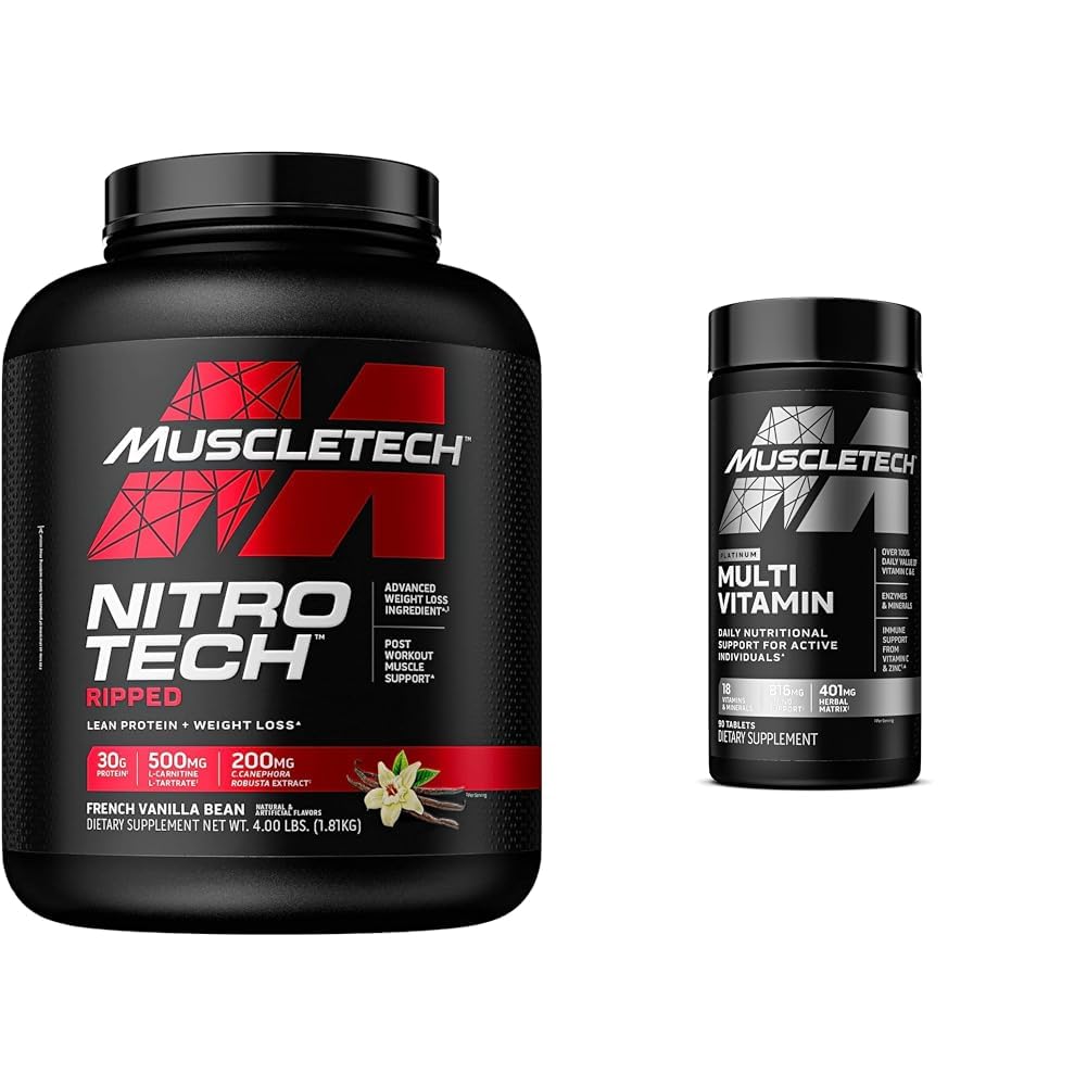 MuscleTech Nitro-Tech Ripped | Lean Whey Protein Powder/Isolate & Platinum Multivitamin MuscleTech Au supplements