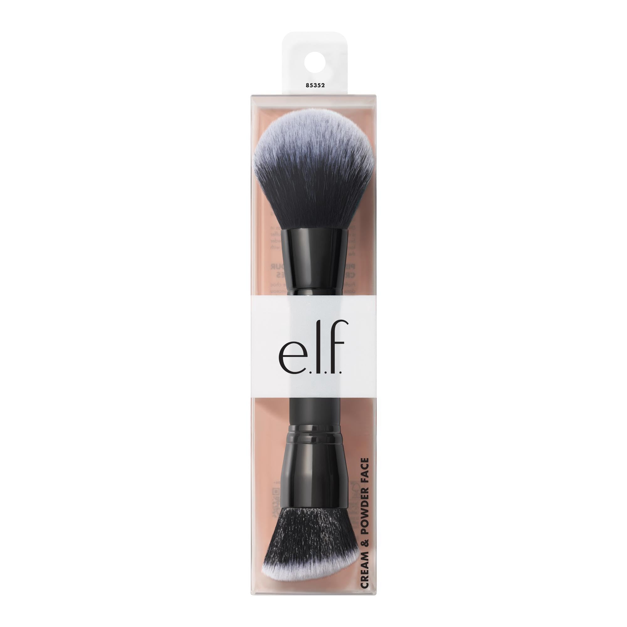 e.l.f. Dual-Ended Cream + Powder Brush, Two-in-One Makeup Brush For Creating A Gorgeous, Airbrushed-looking Complexion, Vegan & Cruelty-free e.l.f. Au supplements