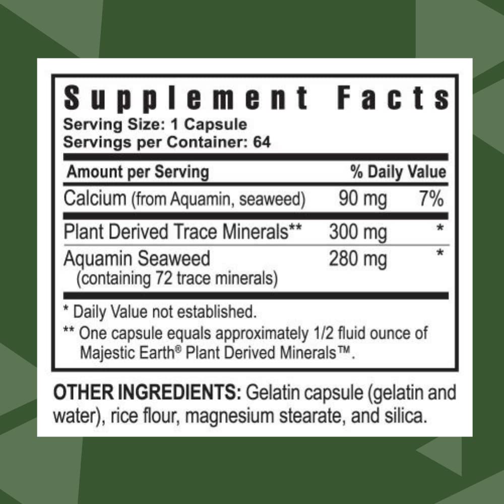 Youngevity Ultimate Mineral Caps™ - 70+ Essential Full Spectrum Trace Minerals - Nutrient-Dense, Derived from Humic & Aquamin Seaweed (64 Capsule) Youngevity Au supplements