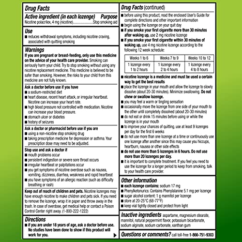 Amazon Basic Care Nicotine Polacrilex Lozenges, 4 mg, Mint Flavor Amazon Basic Care Au supplements