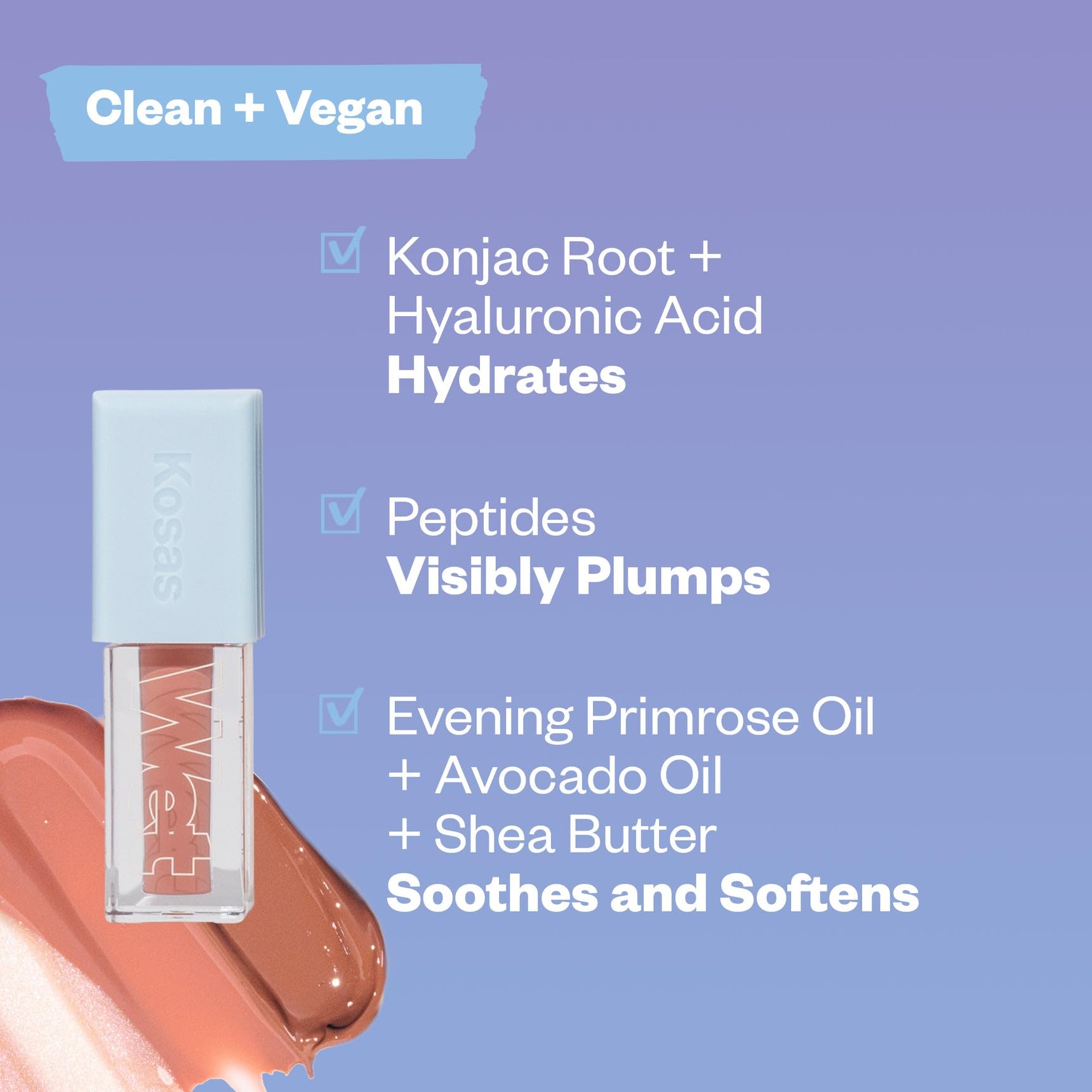 Kosas Wet Lip Oil Gloss - Hydrating Lip Plumping Treatment with Hyaluronic Acid & Peptides, Non-Sticky Finish (Unbuttoned) Kosas Au supplements