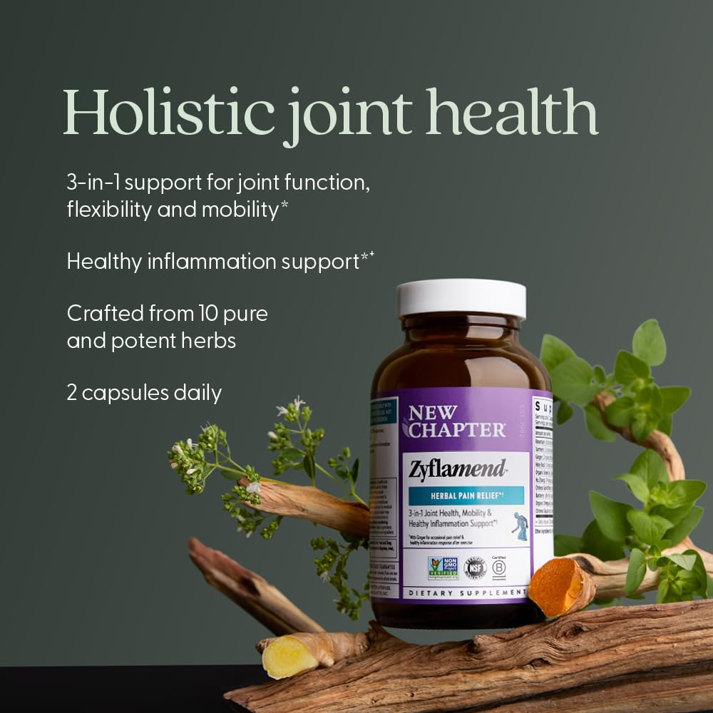 New Chapter Zyflamend™ Joint Supplement & Herbal Pain Relief – 10-in-1 Superfood Blend with Turmeric, Ginger & Green Tea - for Healthy Inflammation Response, Mobility & Flexibility, 60 Capsules New Chapter Au supplements