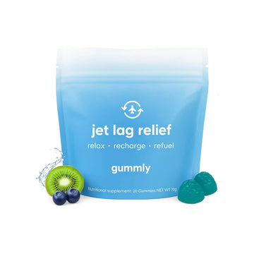 Jet Lag Remedy for Travel Gummies • No Jet Lag Pills Alternative • Travel Essentials • Support Adjustment to Time Zones and Circadian Rhythm • Delicious Tropical Berry Flavor • 20 Gummies 3-5 Trips Gummly Au supplements
