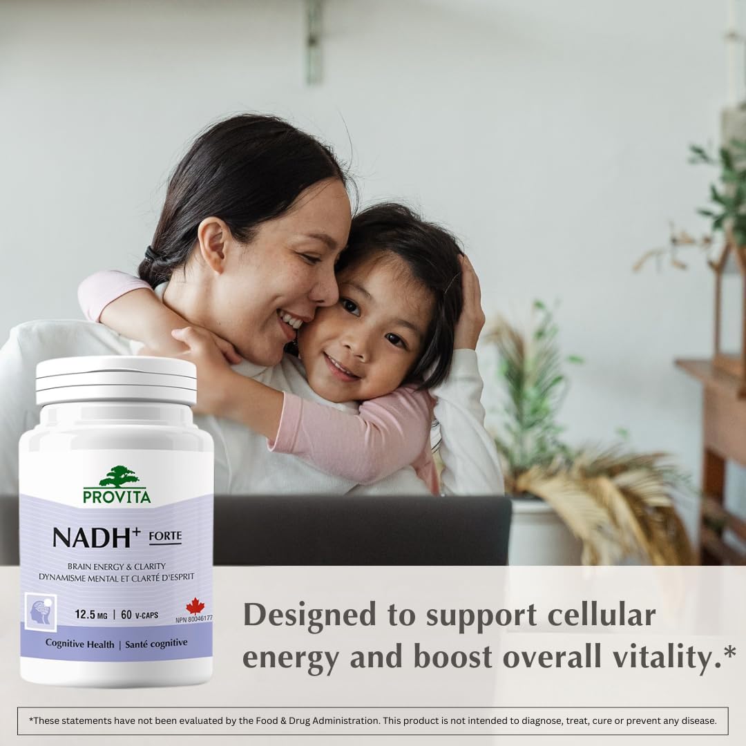 PROVITA NADH+ Forte | Cognitive Support Supplement with NADH, Coenzyme Q10 & Chlorophyll | Energy Support, Focus, Mental Clarity & Brain Health | Vegan Capsules | High Absorption Cellular Formula PROVITA Au supplements