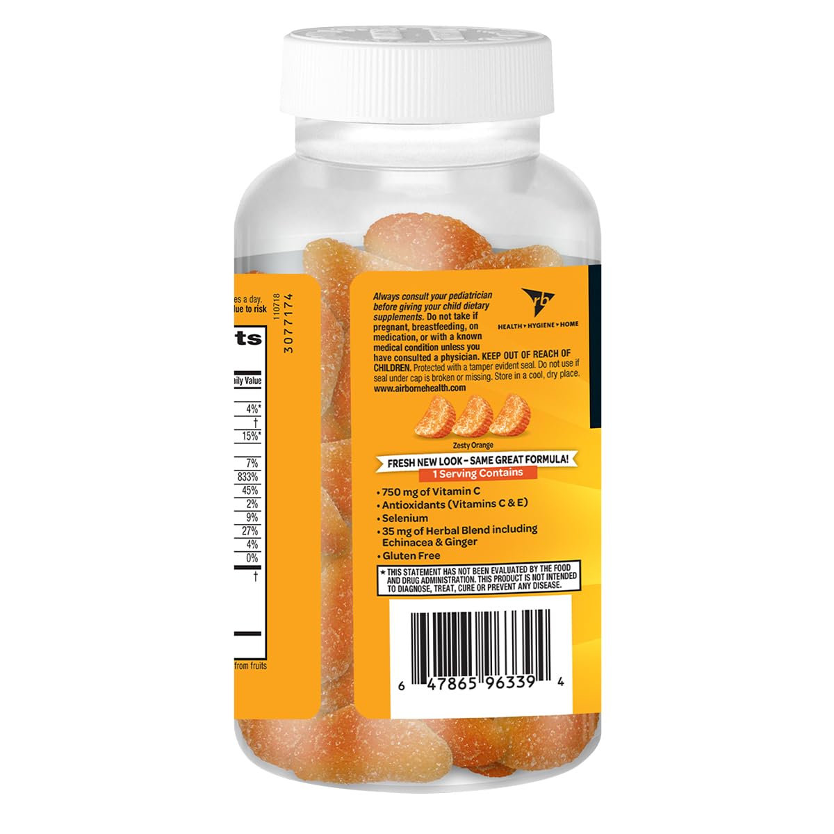 Airborne 750mg Vitamin C Immune Support Supplement Gummies for Adults, Zesty Orange Flavor, Gluten Free Crafted Blend with Powerful Antioxidants Vitamins A C & E, 63 Gummies (3 Pack) Airborne Au supplements