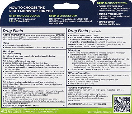 Monistat 3 Day Triple Action Combo Pack, Odorless, White