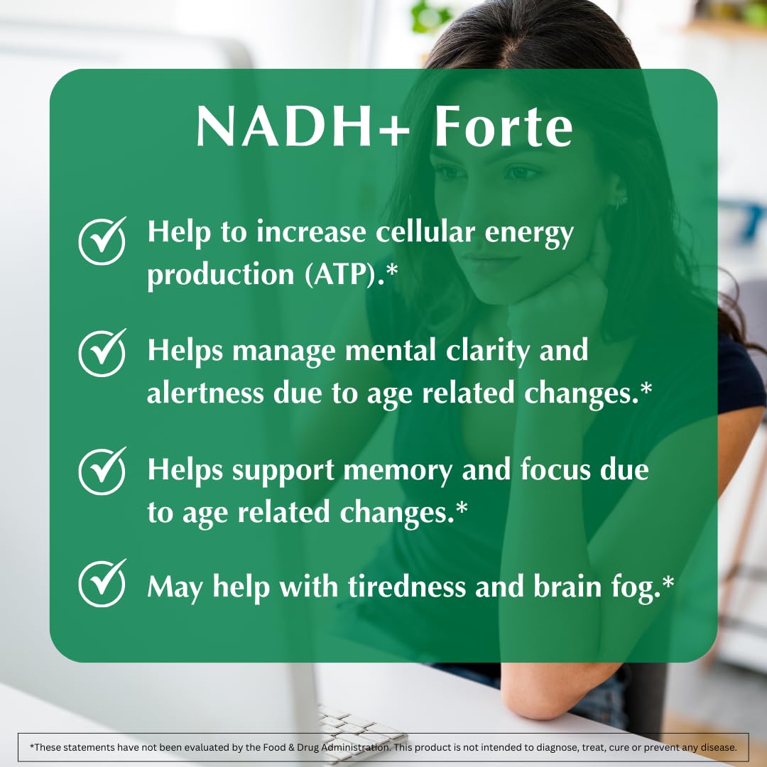 PROVITA NADH+ Forte | Cognitive Support Supplement with NADH, Coenzyme Q10 & Chlorophyll | Energy Support, Focus, Mental Clarity & Brain Health | Vegan Capsules | High Absorption Cellular Formula PROVITA Au supplements