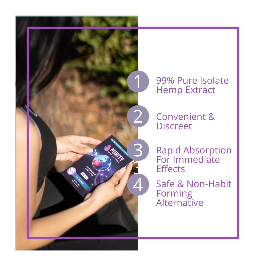 Purity Hemp Naturals Body Discomfort Patch 240 mg - 30 ct (8 mg ea.) Lasts 24 Hours. Sweat & Water Resistant. Convenient & Discreet. For Use On Any Part Of The Body. Plant-Based Extended-Release Patch Purity Hemp Naturals Au supplements