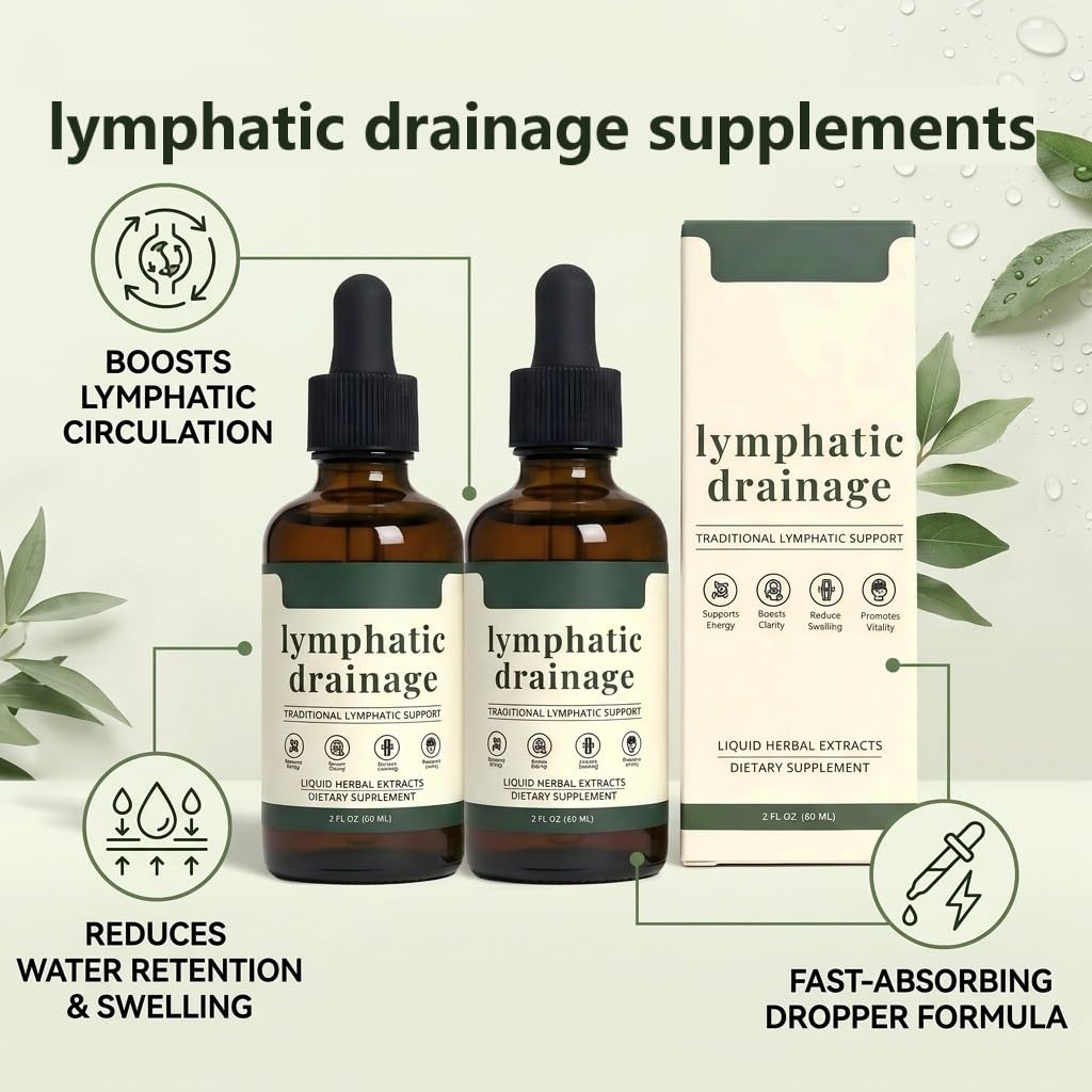 Sentk Organic Lymphatic Drainage Drops, Liposomal Herbal Blend – Supports Lymph System, Reduces Swelling, Boosts Immunity & Vitality, Enhance Clarity, Portable Dropper Design, 2 fl oz (2 Pack) Sentk Au supplements