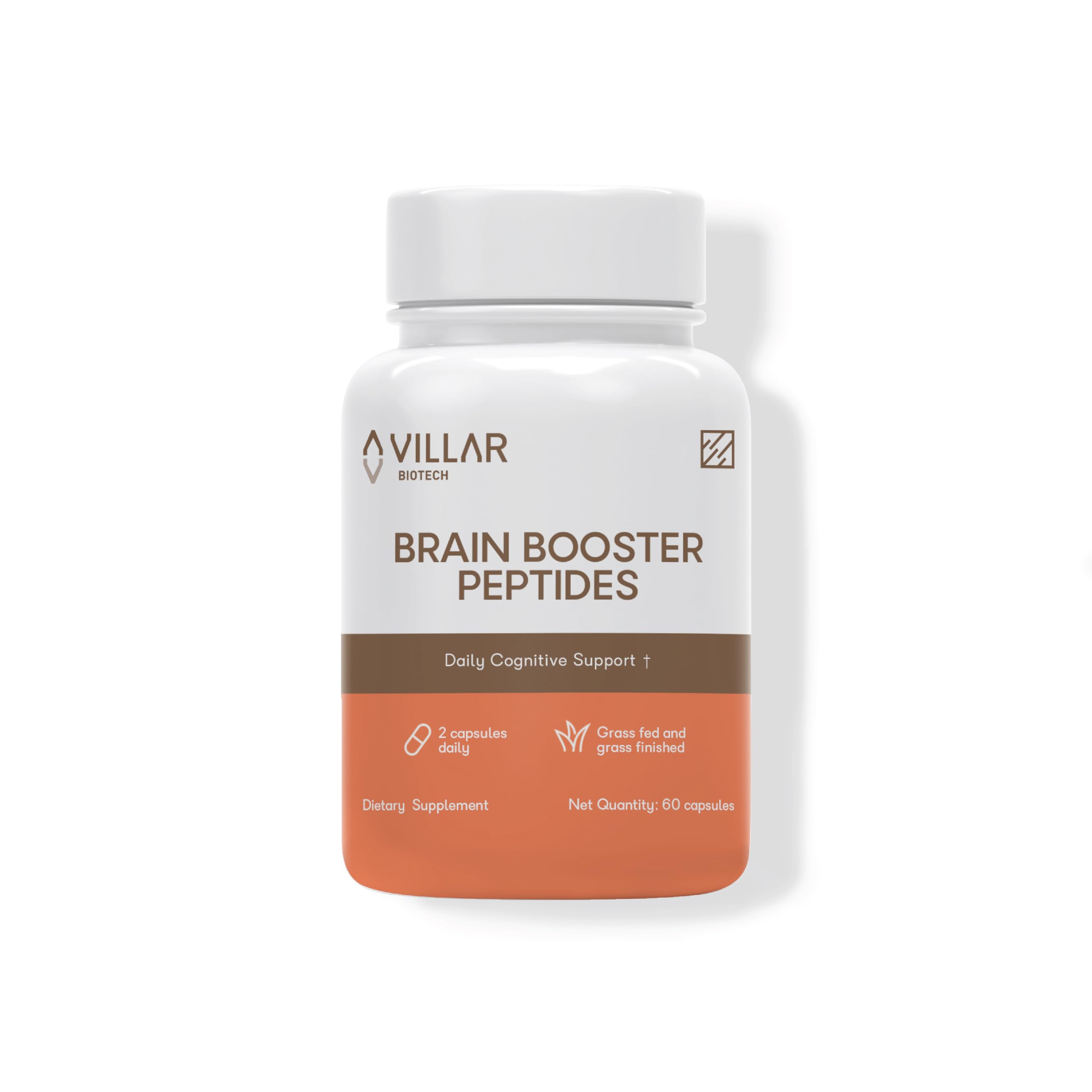 Nootropic Brain Supplement – Grass-Fed Bovine Brain Peptides for Focus, Memory & Mental Clarity – Ancestral Cognitive Support – Argentine Pasture-Raised, Non-GMO – 60 Capsules VILLAR BIOTECH Au supplements