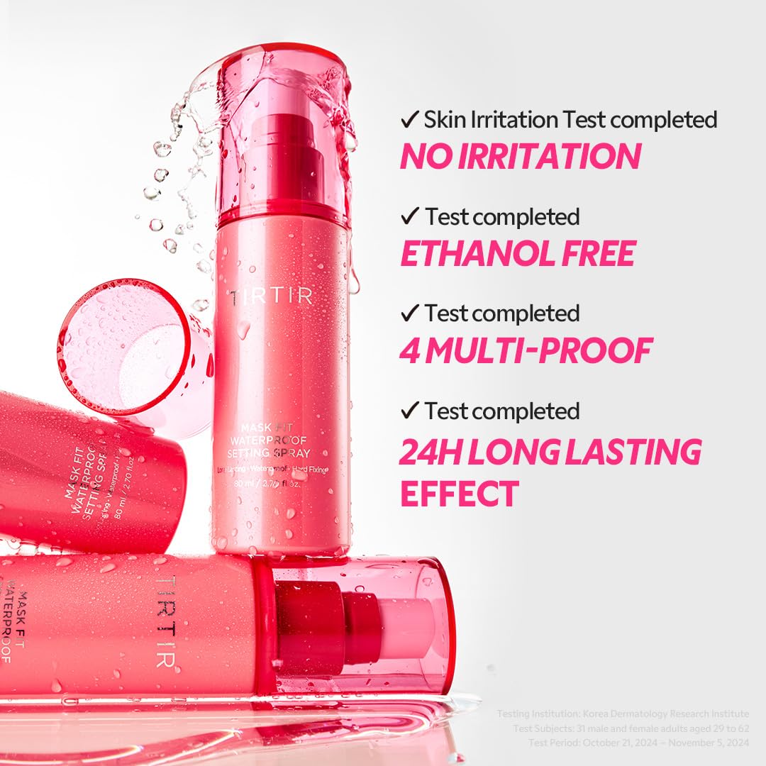 TIRTIR Waterproof Setting Spray – 24 Hour Long Lasting Fix, Sweatproof Water Resistant Makeup Finisher – Ethanol Free, Semi Matte Finish for Oily Skin – Korean Makeup Fixer TIRTIR Au supplements