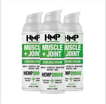 HMP BRANDS Hemp Cream Muscle & Joint Support 2000MG Hemp Discomfort Relief Formula w Menthol Ideal for Knee Muscle Joint Back Shoulder Elbow Maximum Joint Support, Natural Formula Made in USA (3 Pack) HMP BRANDS Au supplements