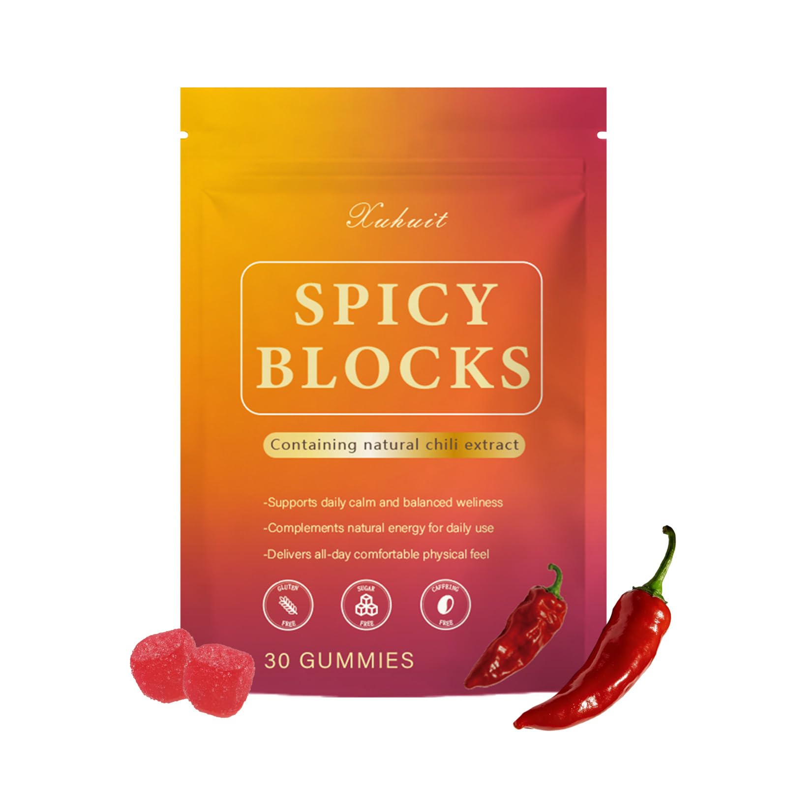 Spicy Blocks for Couples-with Chili Pepper , Maca Root & Epimedium Extract | Supports Emotional Warmth & Daily Comfort | Peach Flavor, Mild Spicy Kick, Vegan-Friendly, No Artificial Additives (1) PBZPBZ Au supplements