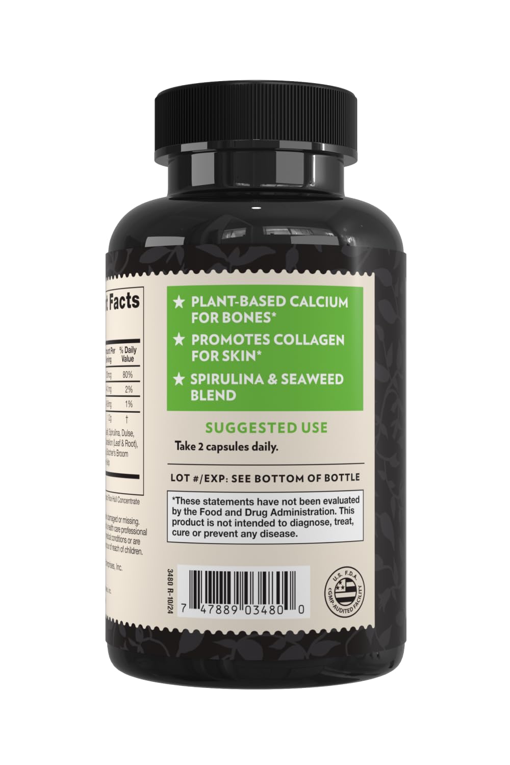 Crystal Star Ocean Minerals Supplement (60 Capsules) – Daily Herbal Supplement for Bone Health & Collagen – Sea Buckthorn, Spirulina & Organic Alfalfa - Non-GMO Crystal Star Au supplements