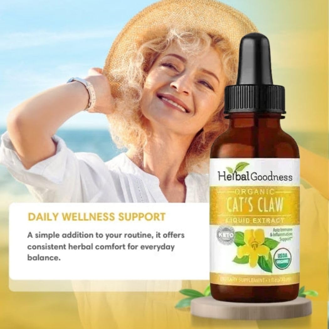 Cat's Claw Extract Joint Support - Herbal Supplement for Joint and Muscle Function, Immunity, Heart Support - Gluten Free - Superior Absorption - Organic Liquid 1oz - Herbal Goodness (1 bttl) Herbal Goodness Au supplements