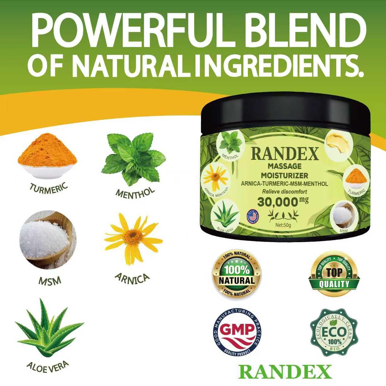 RANDEX 30000MG Organic Massage Moisturizer - Muscles,Joints,Knees, Shoulders,Body, Extra Strength- Natural RANDEX Au supplements