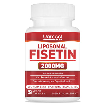 Uarcool Fisetin Supplement 2000mg for Healthy Aging and Longevity, Skin Health, Brain - Soy Free, Vegetarian - 60 Softgels Uarcool Au supplements