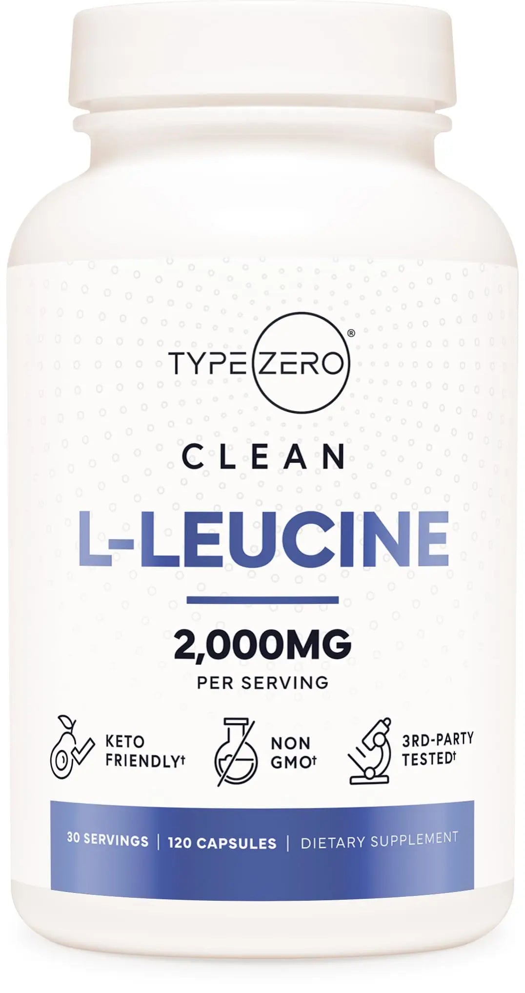 Type Zero L-Leucine Capsules (2000mg per Serving) 120 Capsules - 30 Servings Type Zero Au supplements