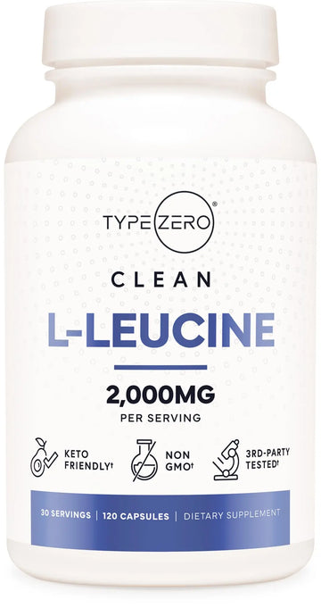 Type Zero L-Leucine Capsules (2000mg per Serving) 120 Capsules - 30 Servings Type Zero Au supplements