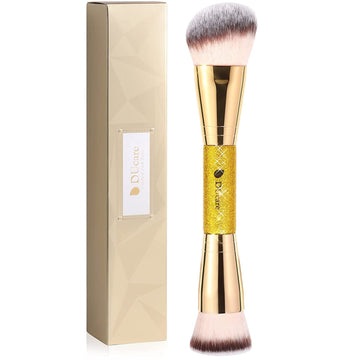 DUcare Dual End Foundation Contour Bronzer Brush, Gold Glitter Handle Double Ended Professional Face Makeup Tool for Liquid Cream Powder DUcare Au supplements