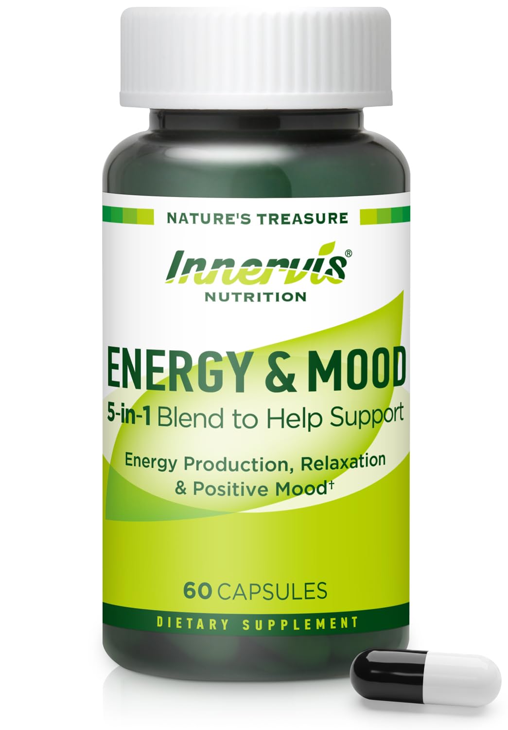 Caffeine Free Natural Energy Boost with Ashwagandha, Maca & Magnesium - Support Stress Relief, Focus & Mood - 60 Capsules by Innervis Nutrition INNERVISNUTRITION Au supplements