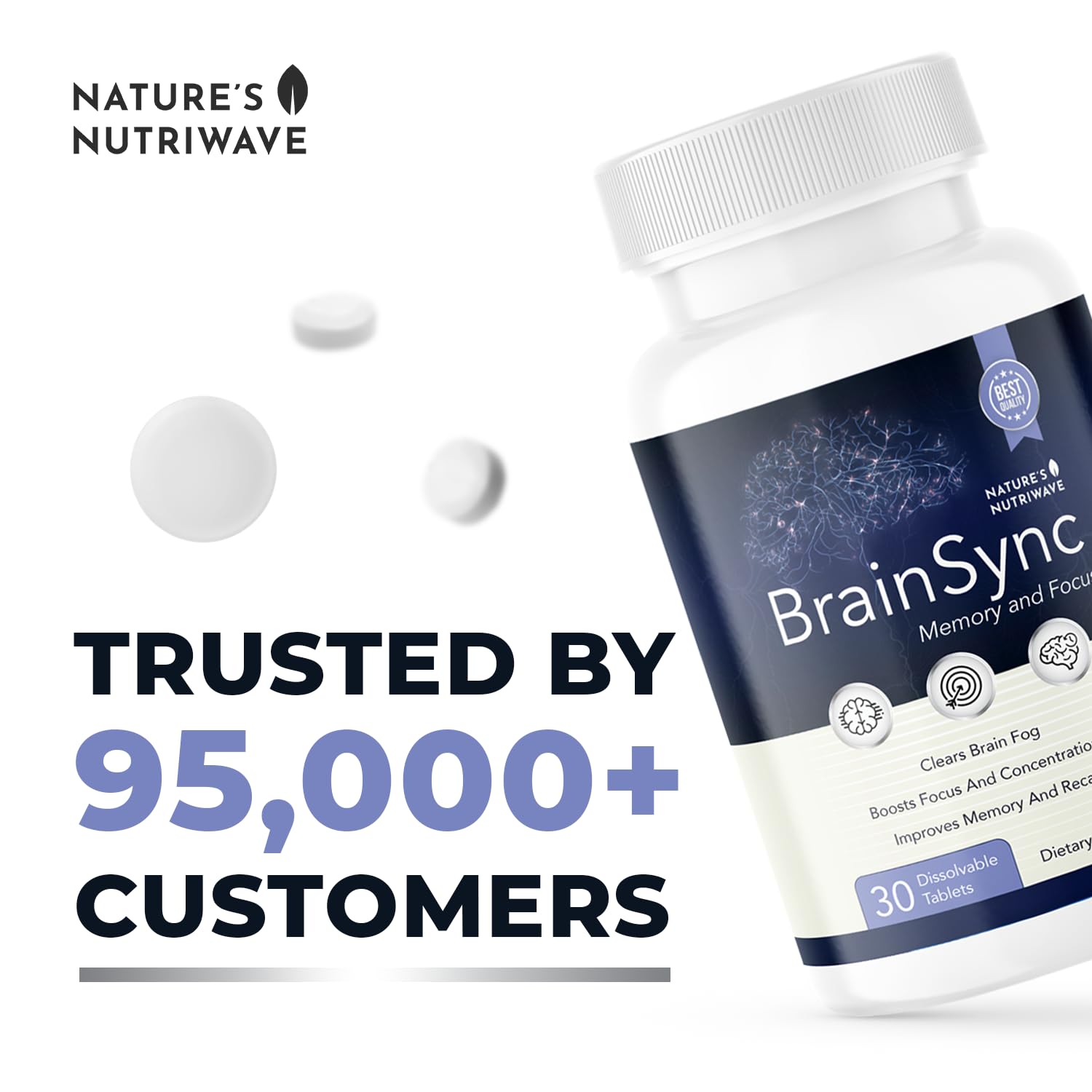 Nature’s NutriWave BrainSync Probiotic Supplement – Supports Daily Wellness & Gut-Brain Balance – 3.6 Billion CFU – 30 Dissolvable Tablets, 3 Month Supply Nature’s NutriWave Au supplements