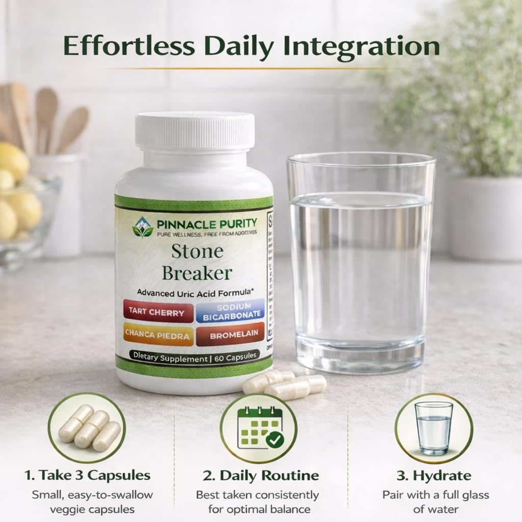 Pinnacle Purity Stone Breaker 60 Capsules, With Chanca Piedra, Tart Cherry & Bromelain – Supports Kidney & Liver Balance, Promotes Gentle Stone Management, Enhances Natural Cleansing Pathways, Non-GMO Pinnacle Purity Au supplements