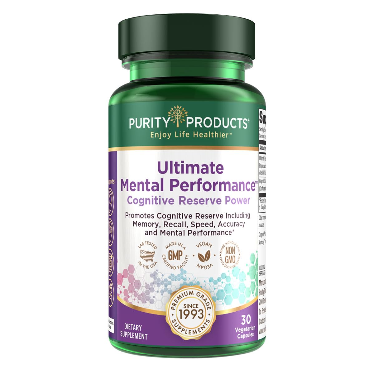 Purity Products Ultimate Mental Performance Supports Memory Recall, Mental Focus + More - Nootropic Powerhouse ft. Patented Botanical Plant-Based Ingredients - Vegan & Non-GMO - 30 Veggie Caps Purity Products Au supplements