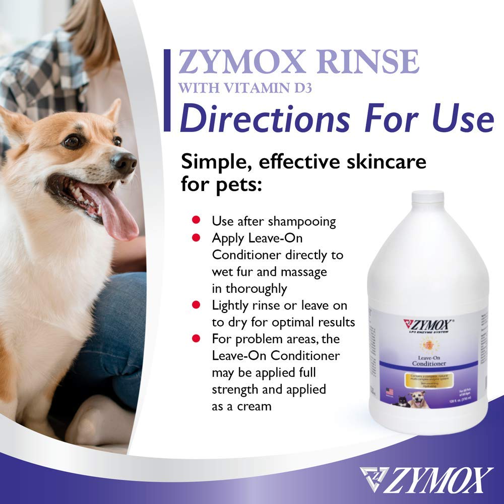 ZYMOX Leave-in Conditioner with Vitamin D3 for Cats & Dogs, 1gal Zymox Au supplements