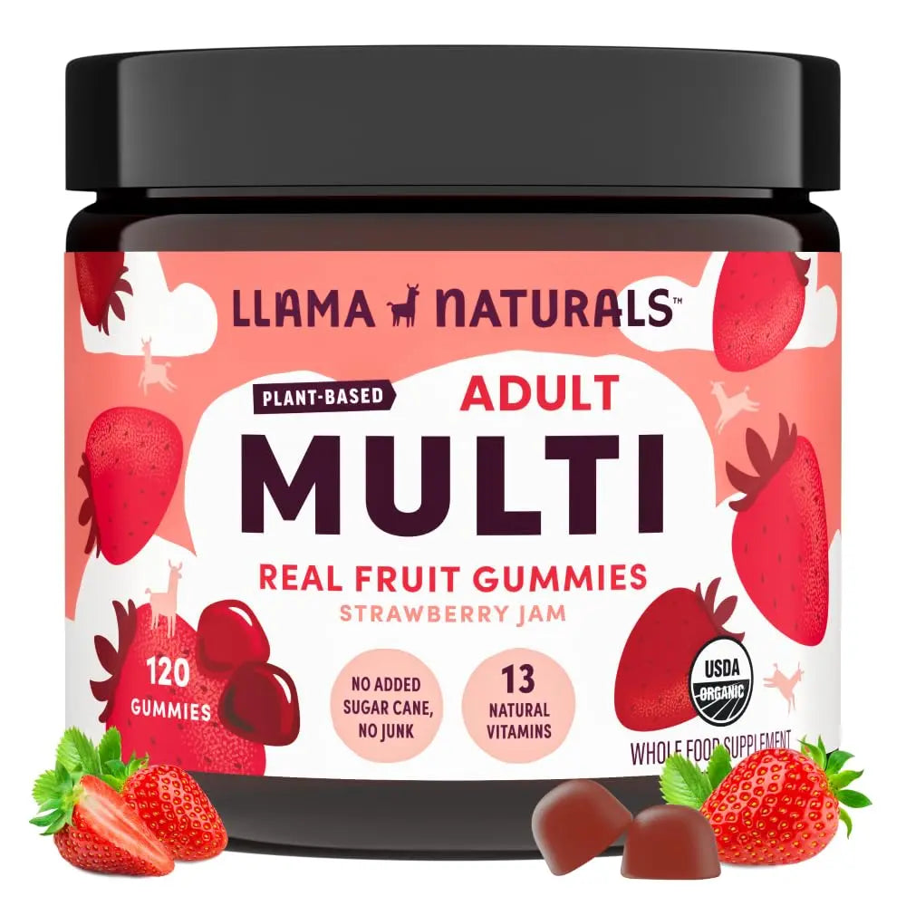 Llama Naturals Multivitamin for Women & Men, Vegan, Organic Gummies with Vitamin D, C & K, Adults Real Fruit Gummy Vitamins Llama Naturals Au supplements