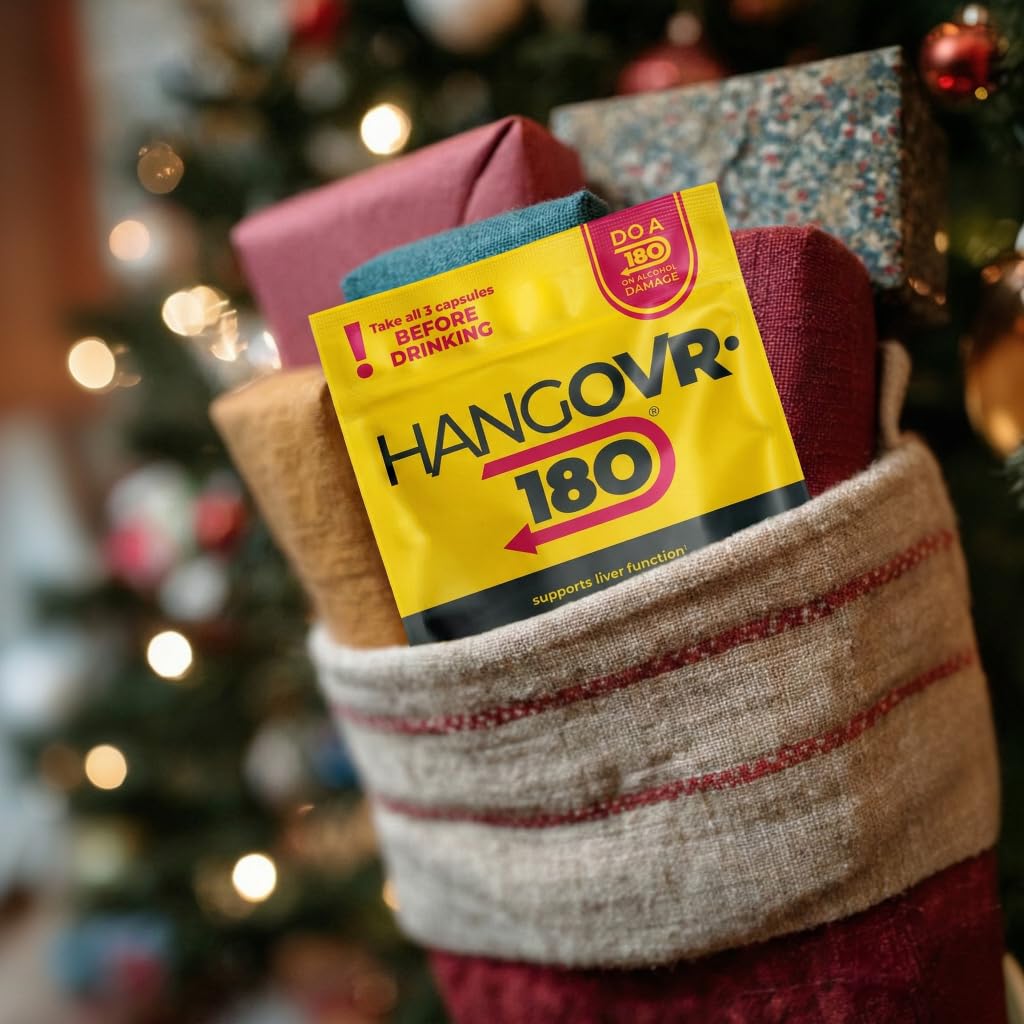 Hangovr 180 Tri-Power Before Drinking Defense 4 Pack - Support Liver & Brain Health, Feel Fresher & Better Energy - - Take Before Drinking for Relief, 3 Capsules per Pouch HANGOVR-180 Au supplements