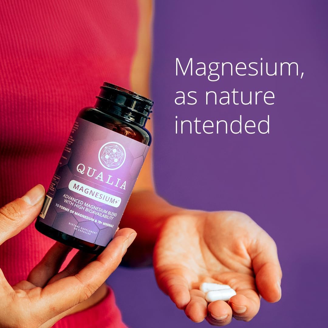 Qualia Magnesium+ | Doctor-Formulated. Premium Formula | High Bioavailability | 10 Forms of Magnesium & 70+ Minerals | Relaxed Mood, restful Sleep, & Exercise Recovery | 1 Month Supply QUALIA LIFE SCIENCES Au supplements