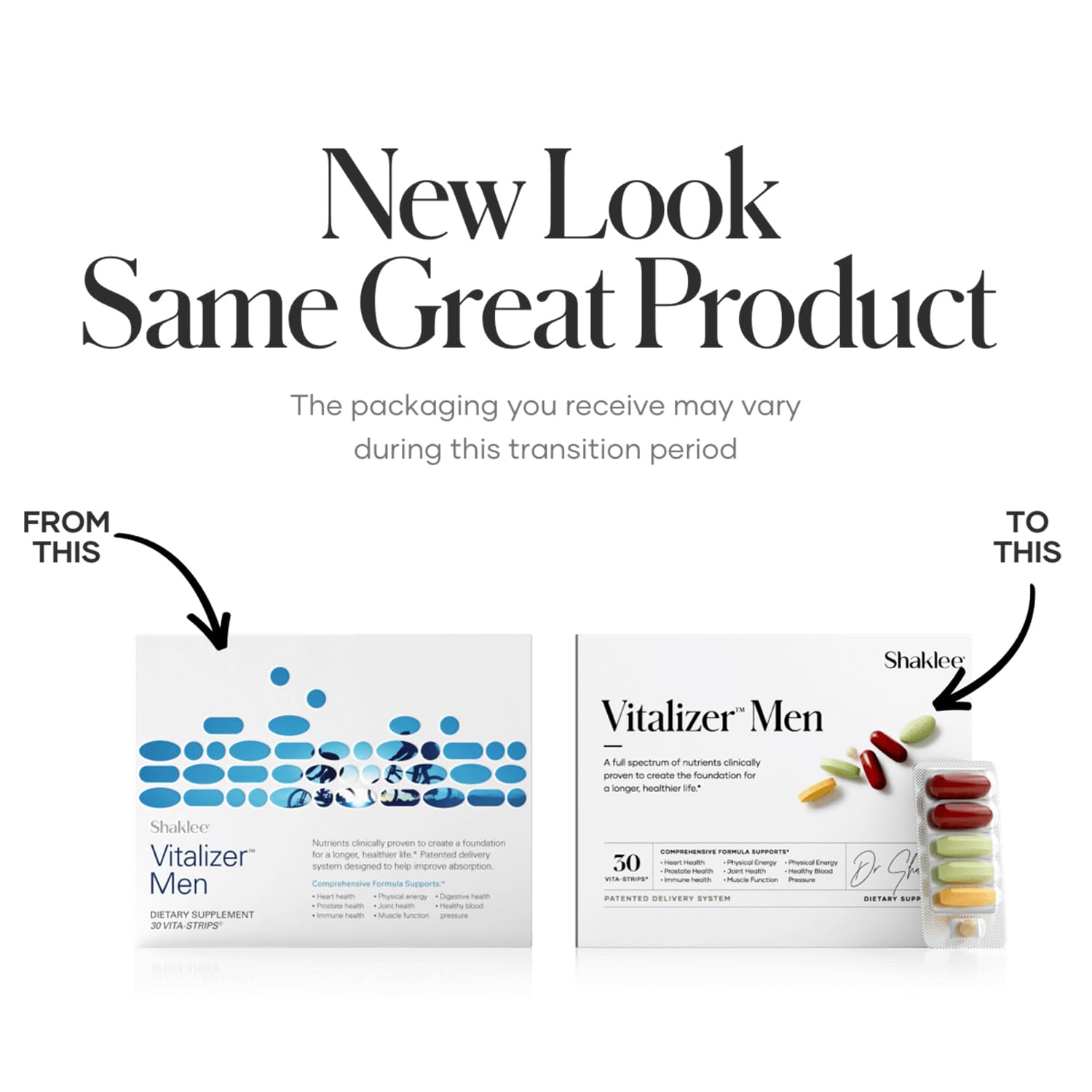 Shaklee - Vitalizer™ Men - Advanced Nutrition Vita-Strips® with Vitamins, Minerals, Omega-3s, Probiotics & More for Heart, Joint, Immune, Bone, Digestive Health & Physical Energy - 30 Vita-Strips® Shaklee Au supplements