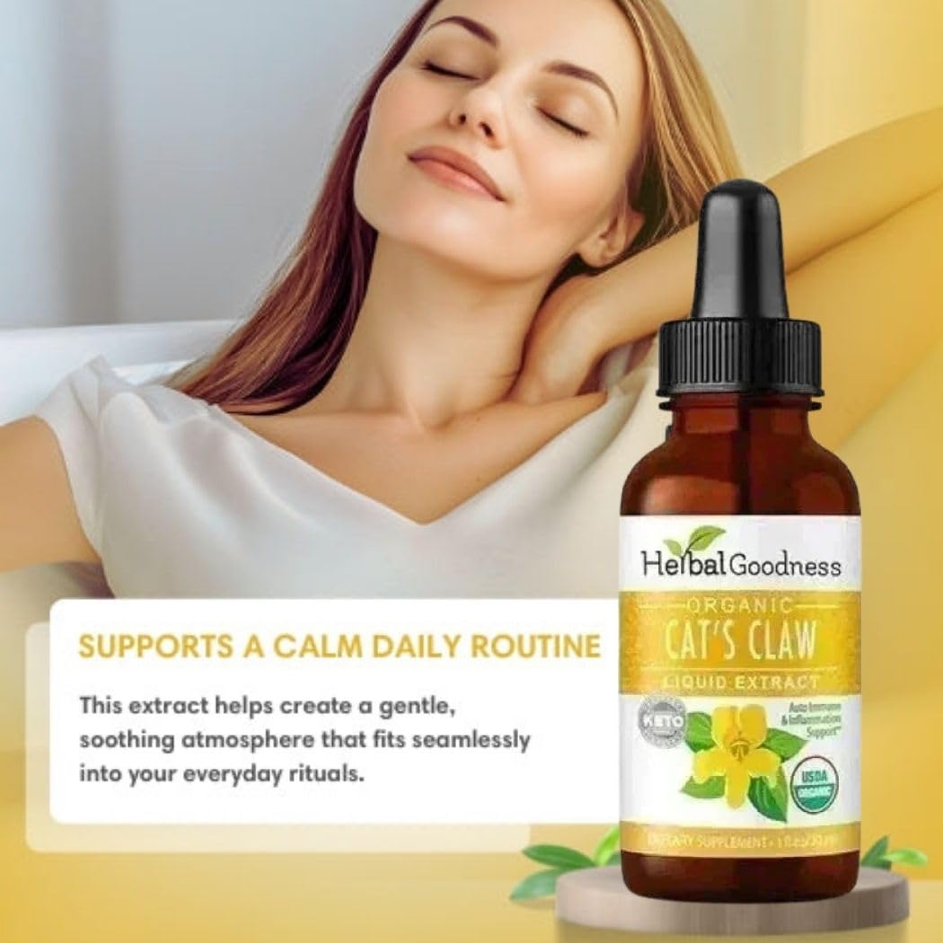 Cat's Claw Extract Joint Support - Herbal Supplement for Joint and Muscle Function, Immunity, Heart Support - Gluten Free - Superior Absorption - Organic Liquid 1oz - Herbal Goodness (1 bttl) Herbal Goodness Au supplements