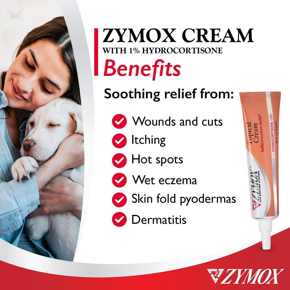 Zymox Veterinarian Strength Topical Cream with 1% Hydrocortisone for Dogs and Cats, 1oz Zymox Au supplements