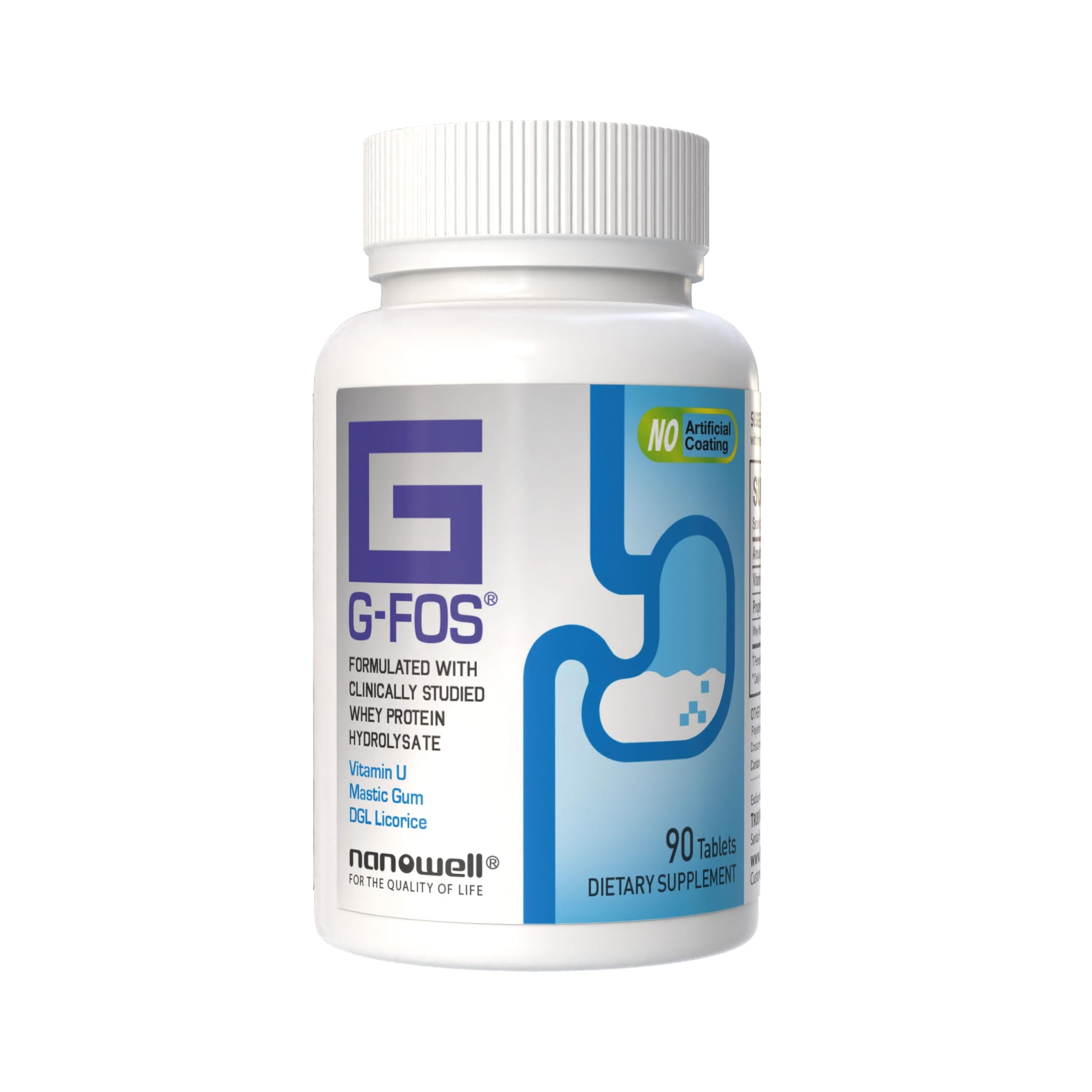 NANOWELL G-FOS Digestive Health Supplement, Vitamin U - 90 Tablets X 2 Bottles for 2 Months (180 Count) NANOWELL Au supplements