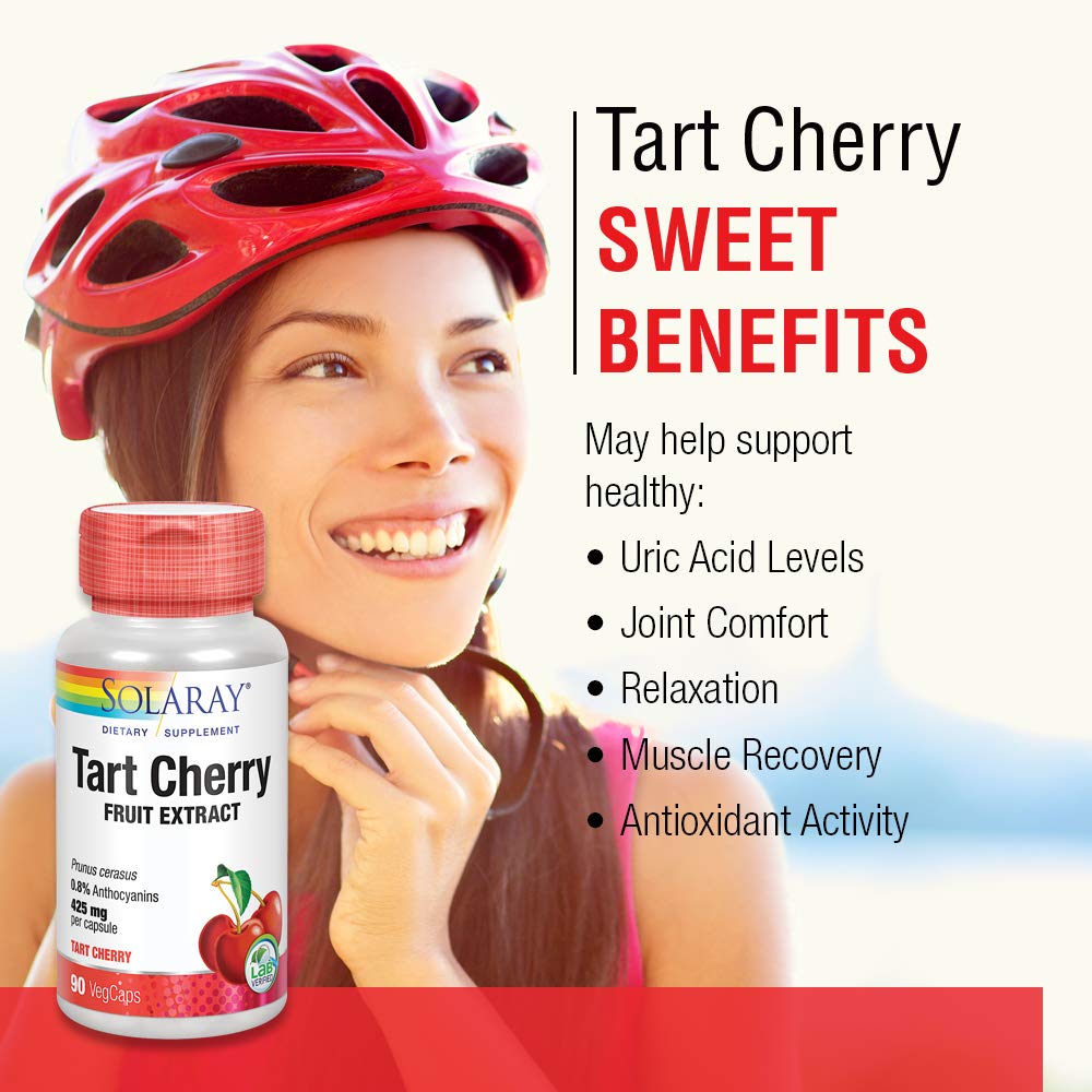 Solaray Tart Cherry Fruit Extract 850 mg - Tart Cherry Supplement with Antioxidants, Fruit Juice Extract with Flavonoids - 90 VegCaps SOLARAY Au supplements