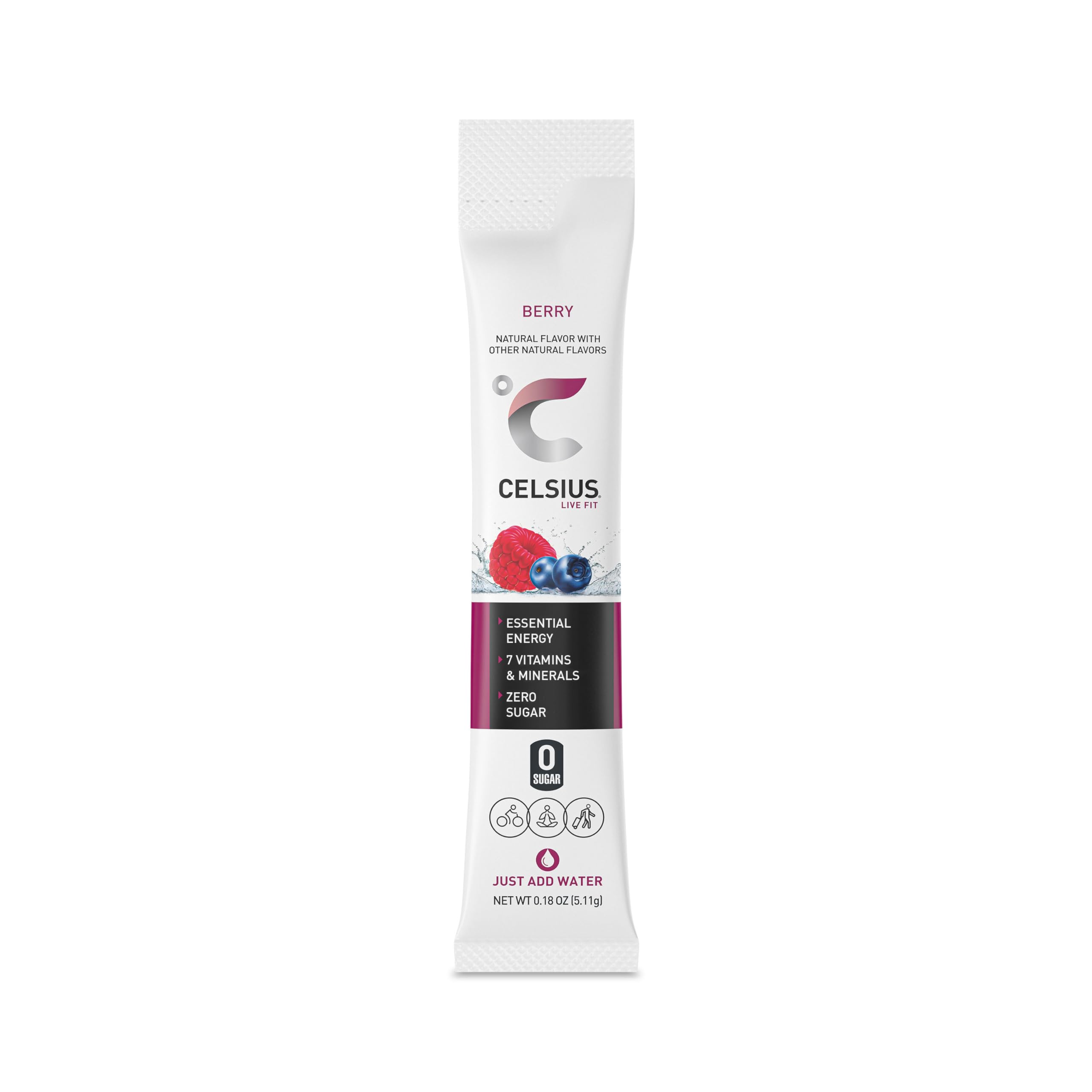 CELSIUS On-the-Go Powder Stick Packs, Zero Sugar (14 Sticks per Pack), Berry, 2.5 Ounce CELSIUS Au supplements