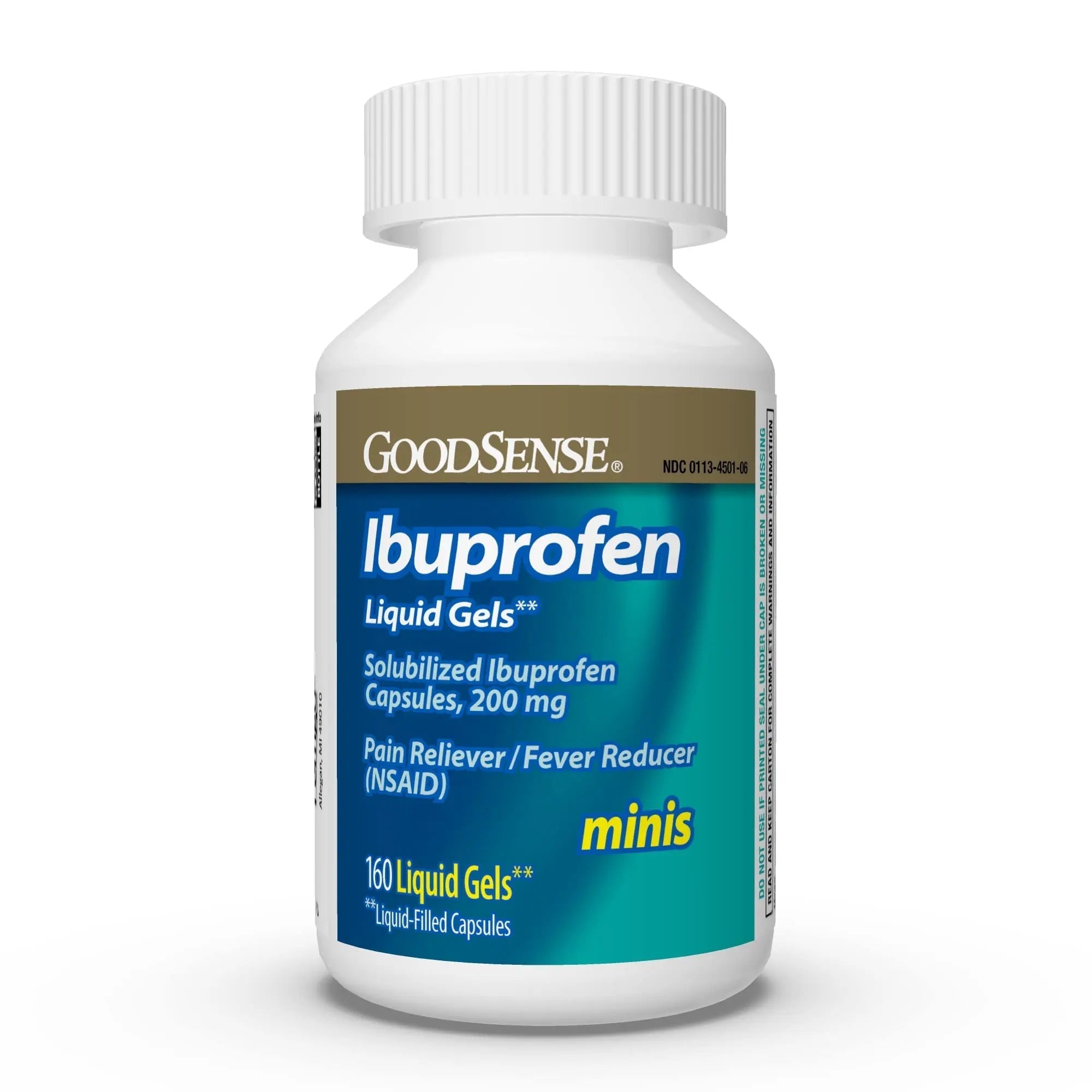 GoodSense Ibuprofen Mini Liquid-Gels, 200 mg, Liquid-Filled Capsules, Pain Reliever and Fever Reducer, 160 Count GoodSense Au supplements