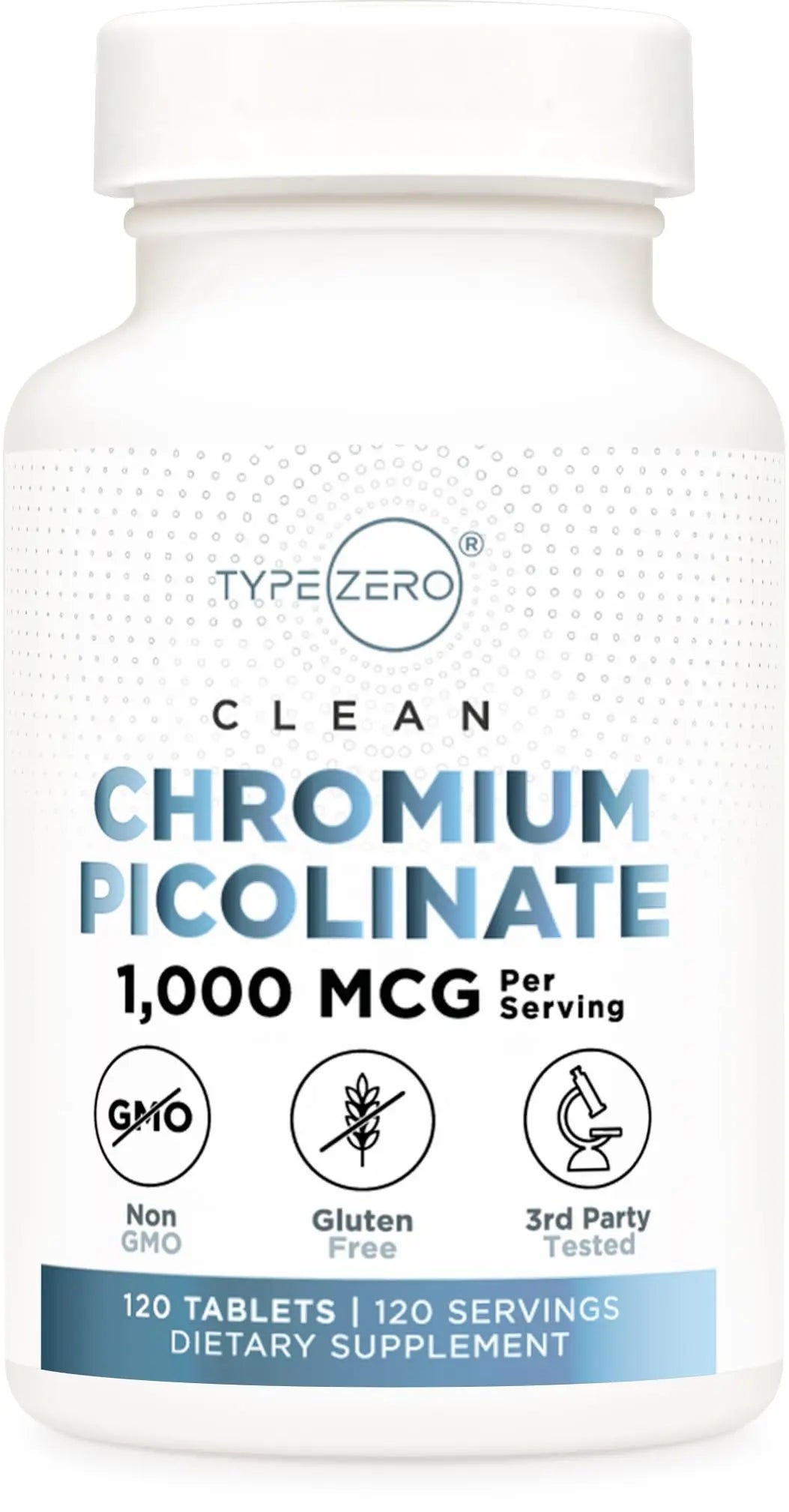 Type Zero Clean Chromium Picolinate Tablets (120 Servings, 1,000 MCG Per Serving) - Non-GMO, Gluten Free Type Zero Au supplements