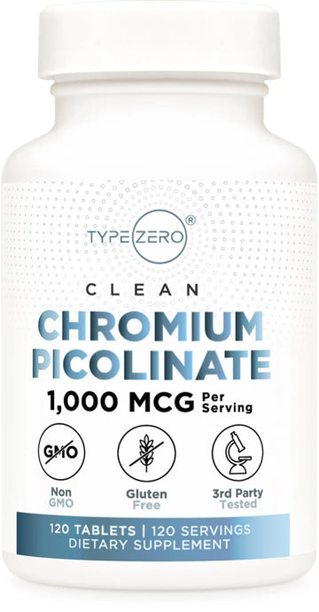 Type Zero Clean Chromium Picolinate Tablets (120 Servings, 1,000 MCG Per Serving) - Non-GMO, Gluten Free Type Zero Au supplements