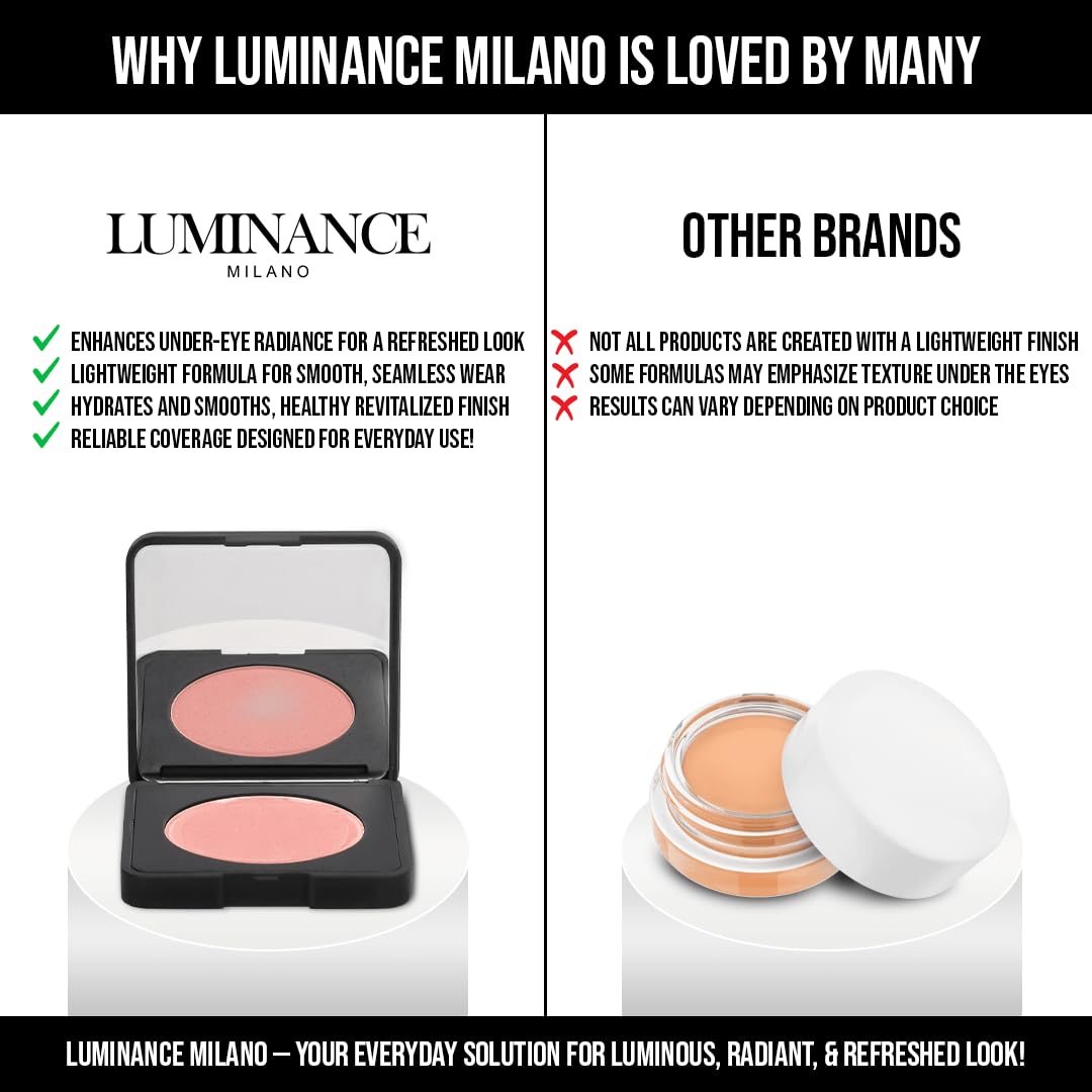 Original Luminance Milano Under Eye Brightener Pink – Lightweight Pink Under Eye Corrector for Dark Circles and Fine Lines – Vegan Concealer Brightener for Tired Eyes – Natural Radiant Finish Luminance Milano Au supplements