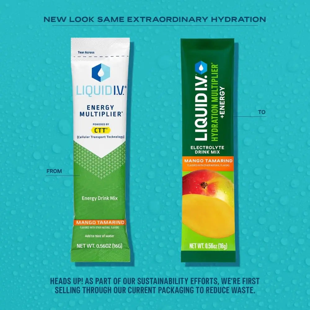 Liquid I.V.® Hydration Multiplier +Energy - Mango Tamarind | Electrolyte Powder Drink Mix | 1 Pack (14 Servings) Liquid I.V. Au supplements