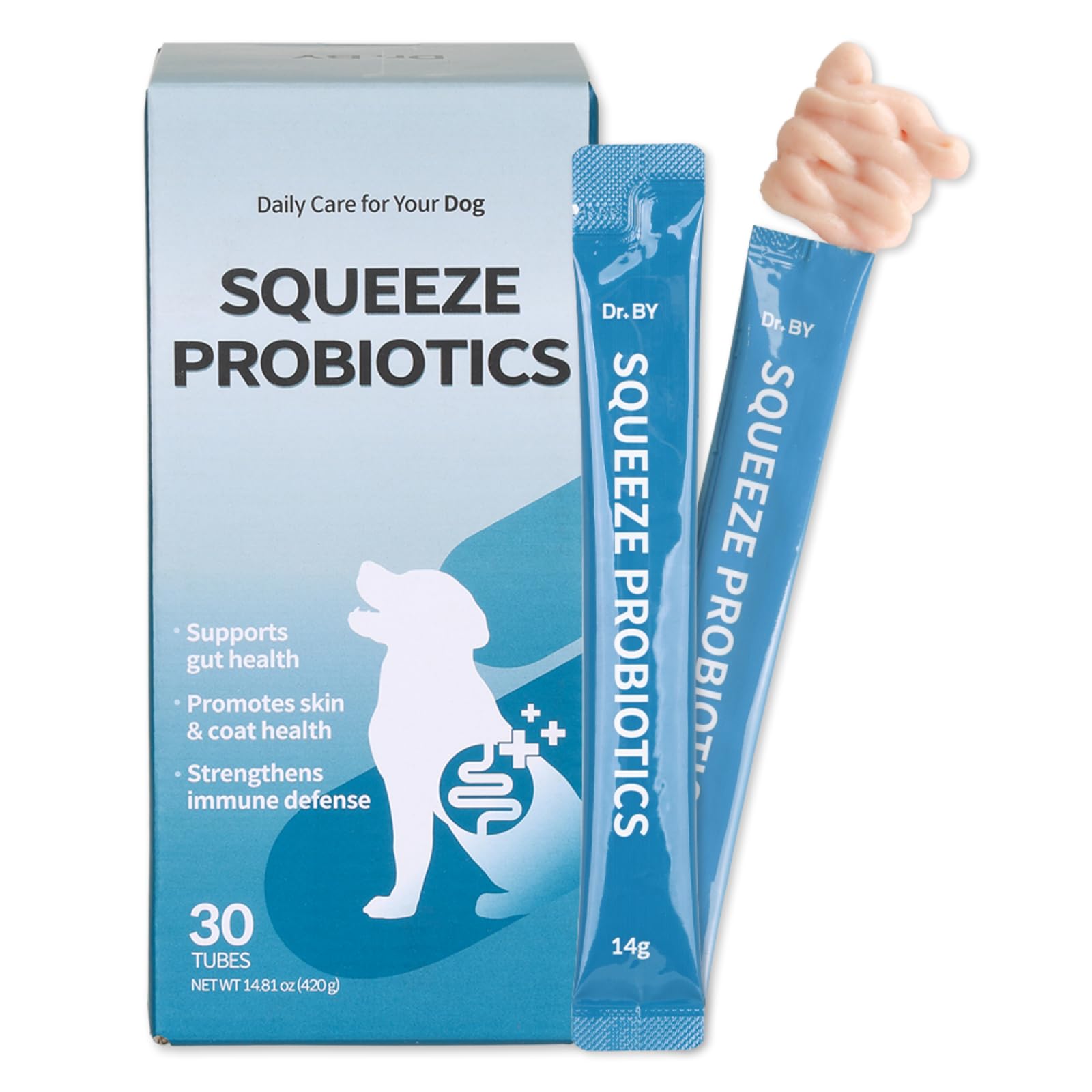 Doctor By Squeeze Probiotics for Dogs Gut Health Immunity Skin&Allergy Care Diarrhea Relief Digestive Stomach Support with L. crispatus KT-11 Lickable Paste Formula Individually Packaged, Chicken Doctor By Au supplements
