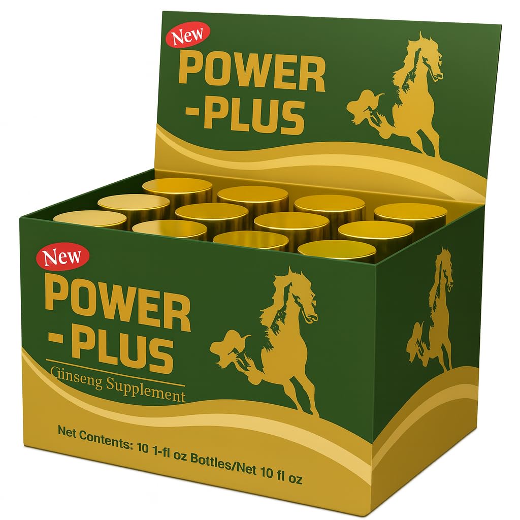 Skydia Power Plus - 10 Bottles Power-Plus Botanical Blend Liquid Supplement (1 FL OZ) Korean Ginseng Extract Ginseng Supplement Natural Men Tonic Ginseng Root Korean Red Ginseng Drops Skydia Au supplements