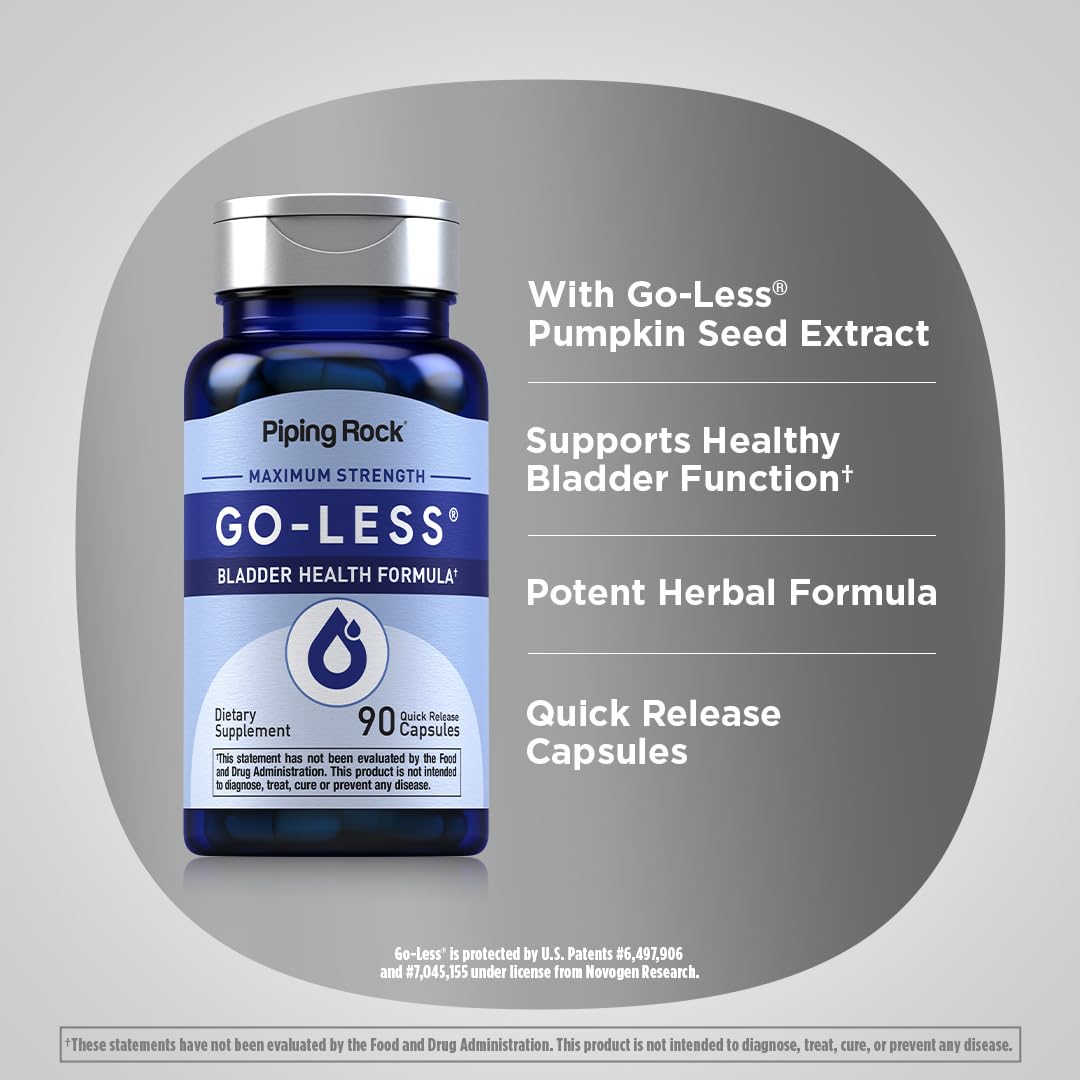 Piping Rock Bladder Control Pills for Women and Men | 90 Capsules | Maximum Strength Formula | Pumpkin Seed Extract | Non-GMO, Gluten Free Supplement Piping Rock Au supplements