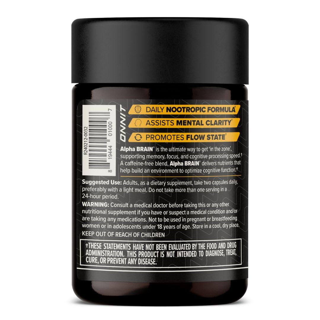 ONNIT Alpha Brain Nootropic Capsules for Men & Women, IGEN Non-GMO Tested Memory, Focus & Mental Clarity, with L-Theanine and Vitamin B6, 30 Count Each, Pack of 3 (90 Capsules) ONNIT Au supplements